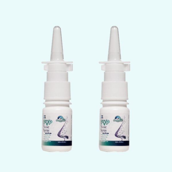 PVP Nose Spray สองขวดจากภาพสินค้าจริง
